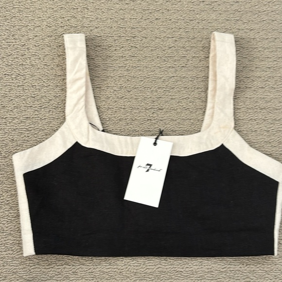 7 For All Mankind Mixed Linen Cropped Tank and Skirt Set NWT - Picture 9 of 9